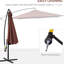 Parasol de patio en porte-à-faux 10 pi 10 pi, avec abat-jour réglable à 360 °, support de base, enseigne maîtresse brune