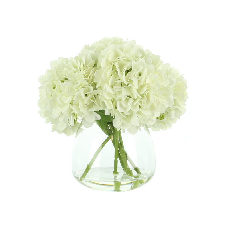 Hortensias en vase, Blanc