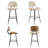 26.7'' PU Leather Upholstered Counter Stools with Walnut Backs & Seat and Metal Legs-1417010035