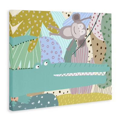 Art mural sur toile, "Wild animaux in motifs Jungle", par Carla Daly