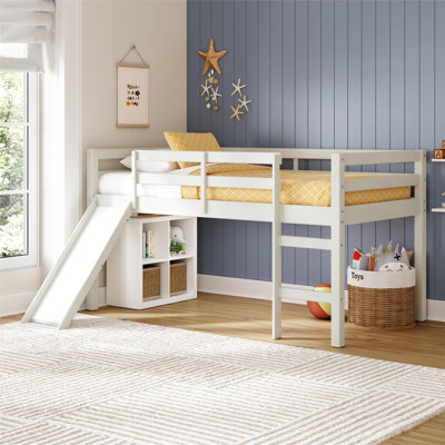 Keyari Kids' Low Loft Twin Bed with Slide