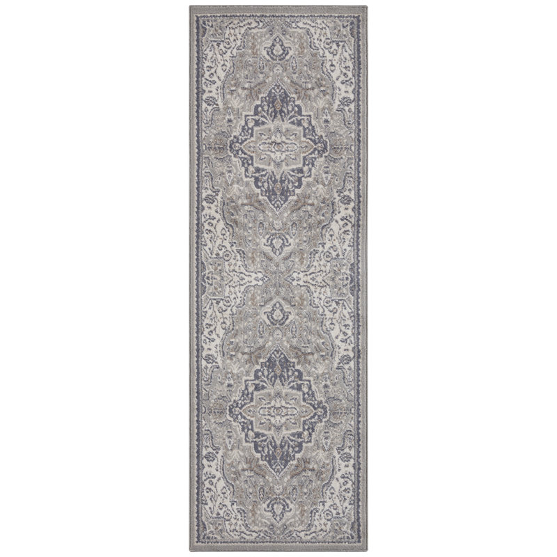 Handwoven Ivory/Grey Rug, Runner 80 x 200cm