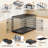 Foldable Metal Wire Dog Cage with Divider-101093291