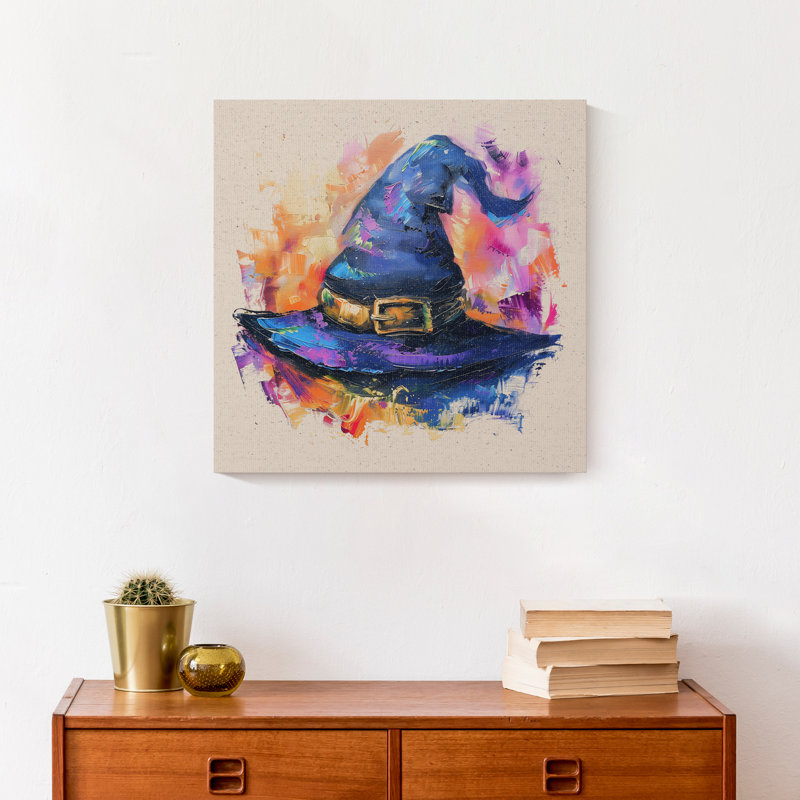 Painterly Witch Hat Print on Canvas
