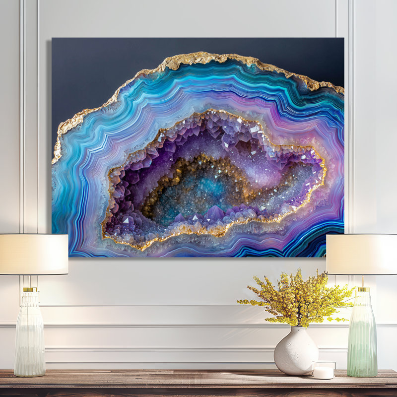 Décoration murale Agate Dream River V - Géode de pierre, H 12 po x l 20 po, Toile tendue, Ne s’applique pas