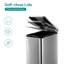 Kitchen Trash Can, Steel Pedal Trash Can, Rectangular Garbage Bin With Silent Close Lid