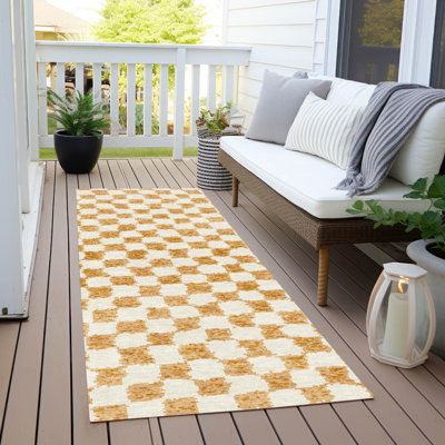 Tapis orange intérieur / extérieur lavable à la machine
