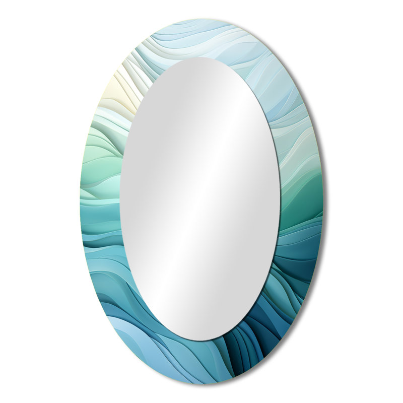 Miroir mural Gree And White Sway Wave Serenity III, 36 po x 24 po