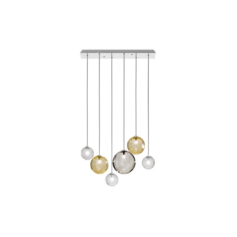 Puppet Suspension L6 Smoky Transparent Matt Black 1 G9 Ul, Amber Transparent;Smoky Transparent;Crystal, Glossy Chrome