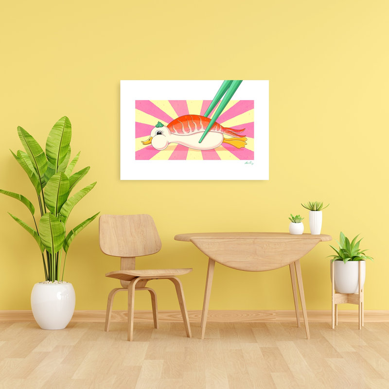 Funny Sushi Duck Contemporary Wall Art Print by Nanna Paavig - Wrapped Canvas Print, 91.44cm H x 60.96cm W