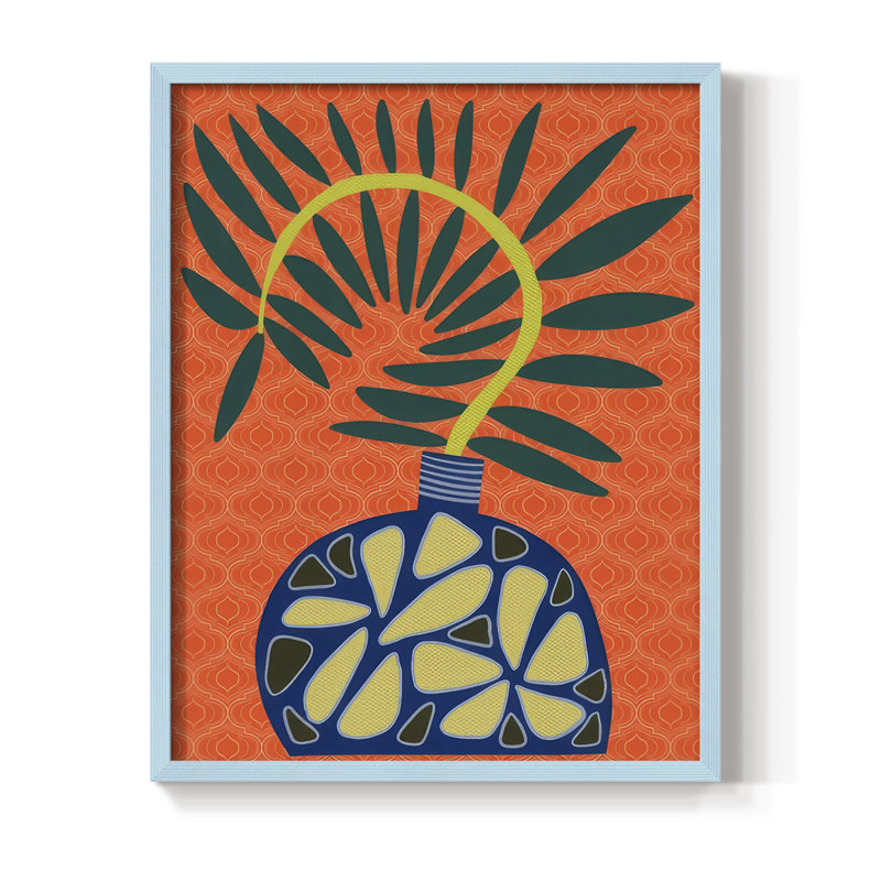 «Snappy Botanical I», reproduction encadrée - bois massif, H 30 po x l 24 po, Bleu