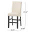 Chaises de salle à manger contemporaines avec tabourets de comptoir en cuir avec décoration cloutée (ensemble de 2), chaises rembourrées de 25 pouces convenant à la cuisine / chambre à coucher / salle à manger.
