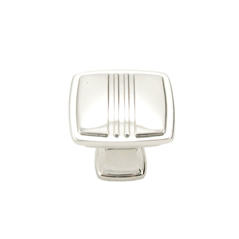 Alder Square Knob, Polished Nickel