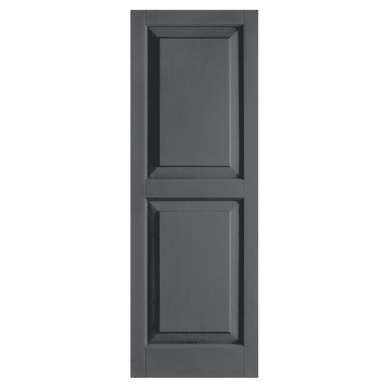 Paire de volets avec panneaux en vinyle surélevés standard, Gris, 51 po x l 12 po x P 1 po