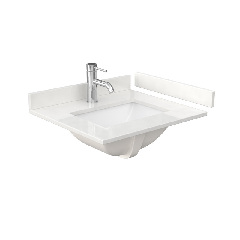 Beckett 24" Freestanding Single Bathroom Vanity with Quartz Top, White Quartz, Matte Black, Dark Gray