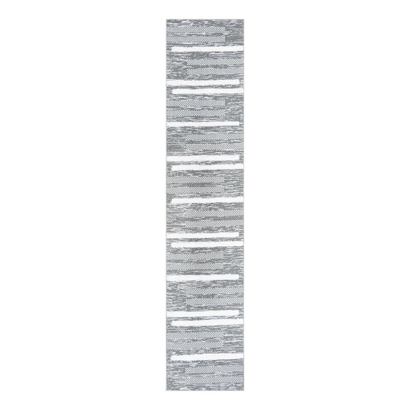 Cotton Striped Indoor Rug, Runner 2'7" x 12'