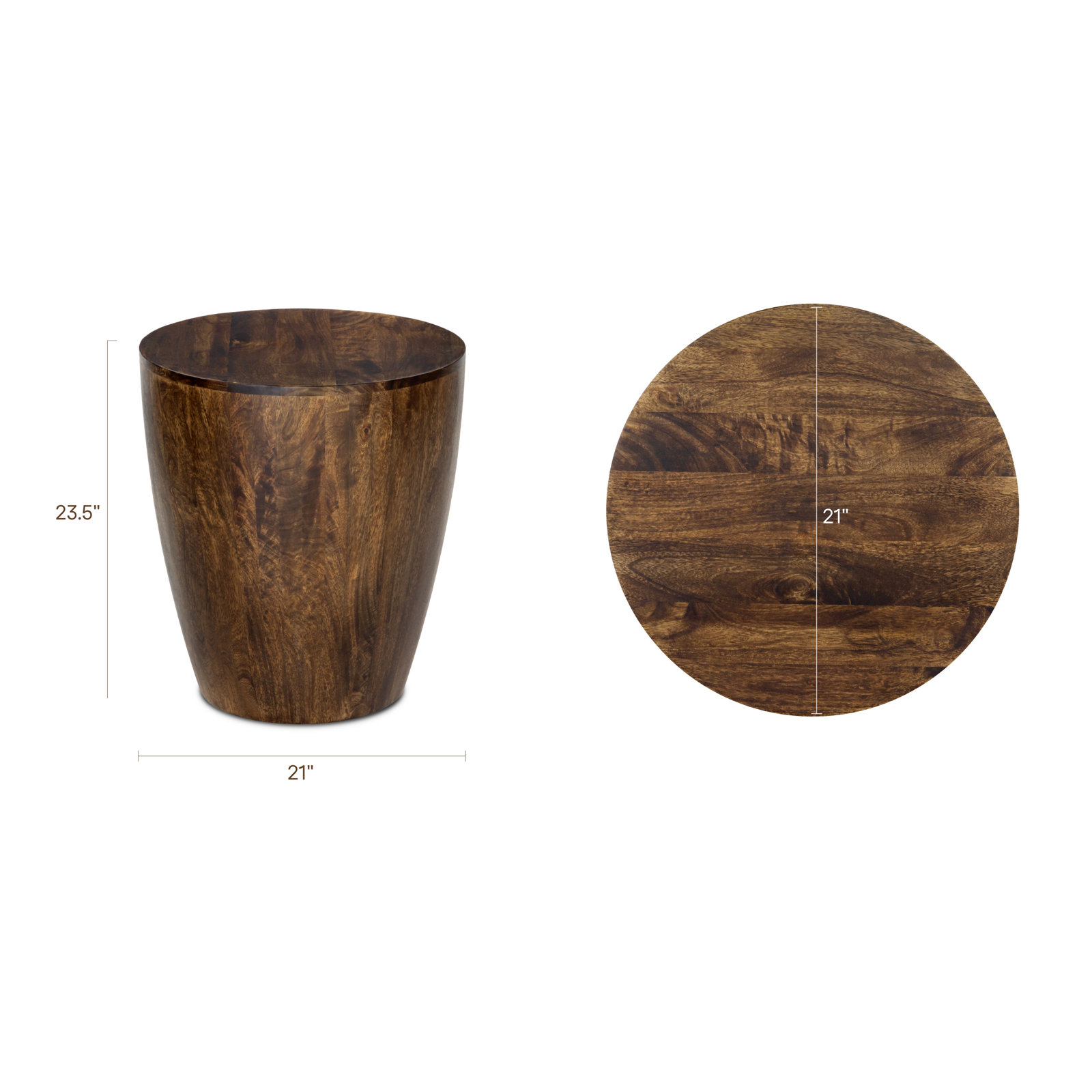 Vivenne 21" Mango End Table, Walnut