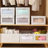 4Pcs Foldable Linen Clothing Storage Bin with Visible Clear Window Convenient Handle Multipurpose Collapsible Storage Basket Closet Fabric Container F