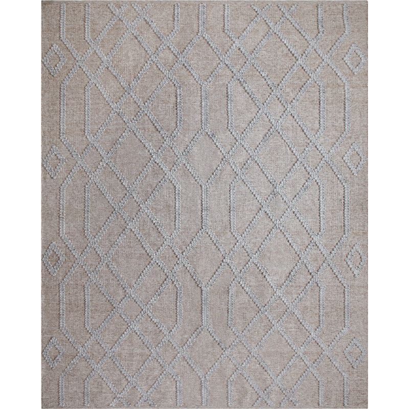 Cable Geometric Area Rug, Rectangle 9' x 13', Driftwood