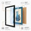 Geometric Blue Cat Mid-Century - Framed Print-725233637-725233626