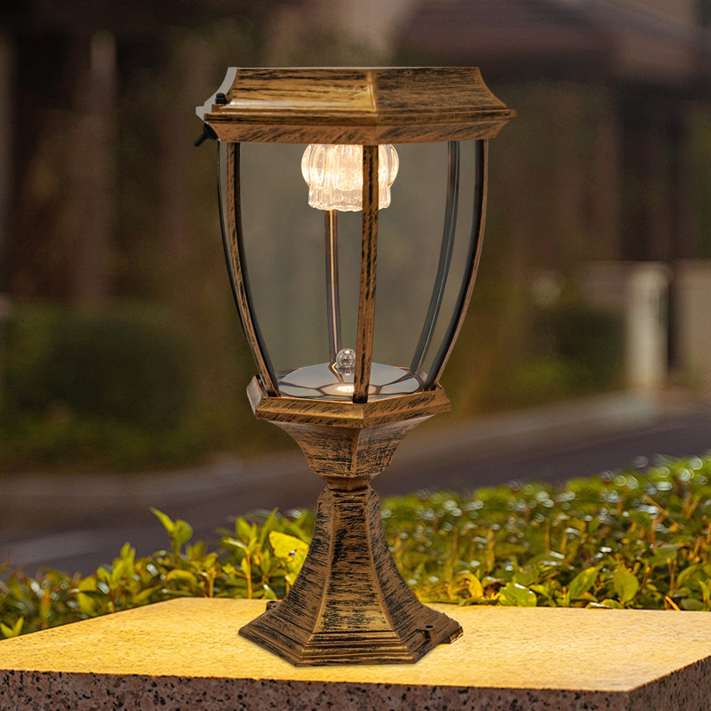 13.78'' Solar Powered Integrated LED Outdoor Table Lamp