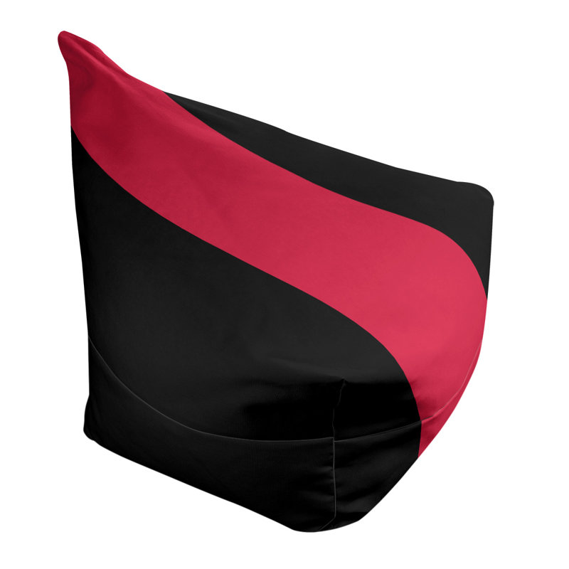 Bean Bag Cover, 30" H x 27" W x 2" D, Black/Red