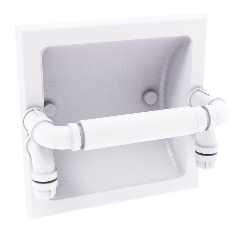 Porte-papier hygiénique encastré Bayer, Blanc mat