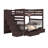 Tena Solid Wood Standard Stairway Bunk Beds Full over Full, 4 Drawers in the Steps, 2 Under-Bed Drawers, Dark Cherry-2125273157-2041697640