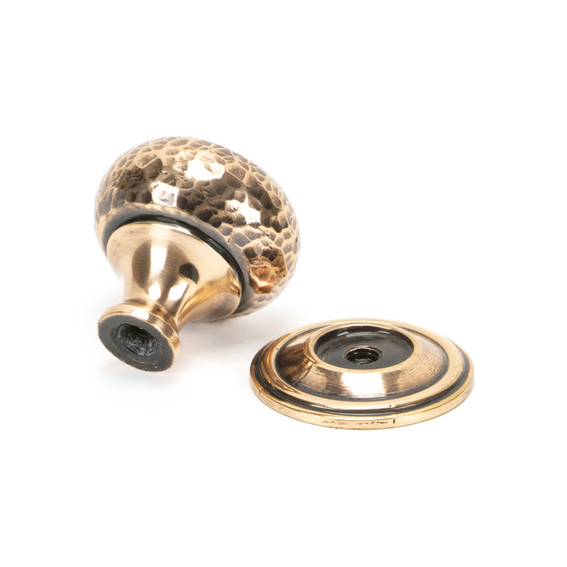 Hammered Mushroom 32mm Diameter Knob, Polished Bronze