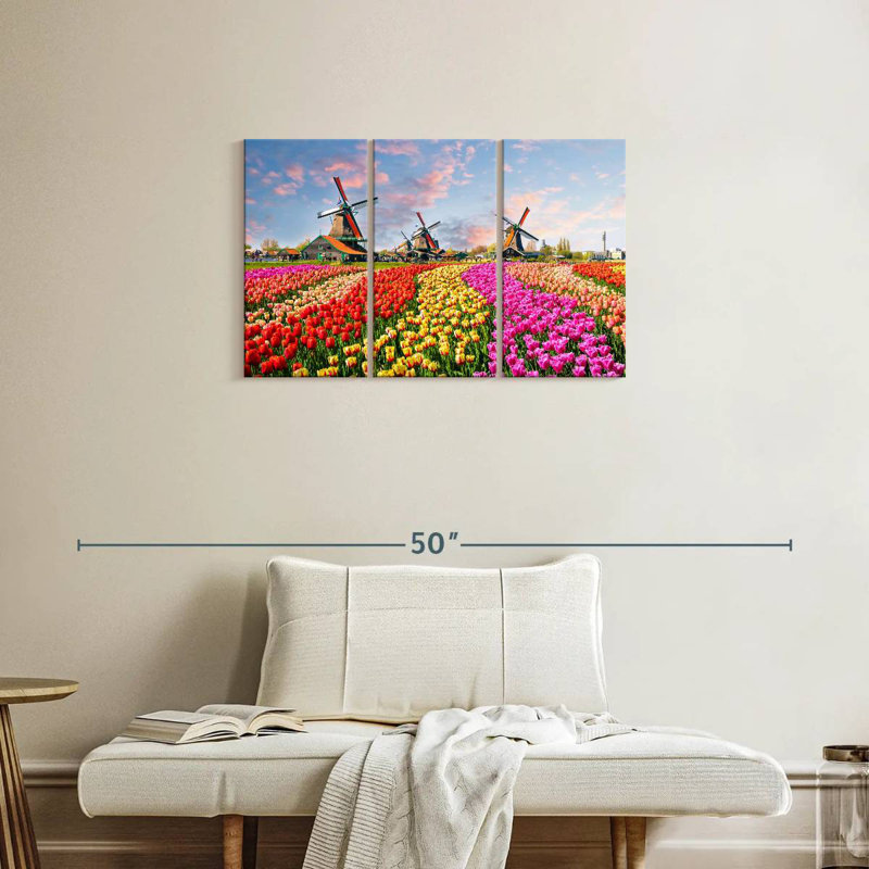 Tulipes et moulins à vent Alvord, H 20 po x l 33 po