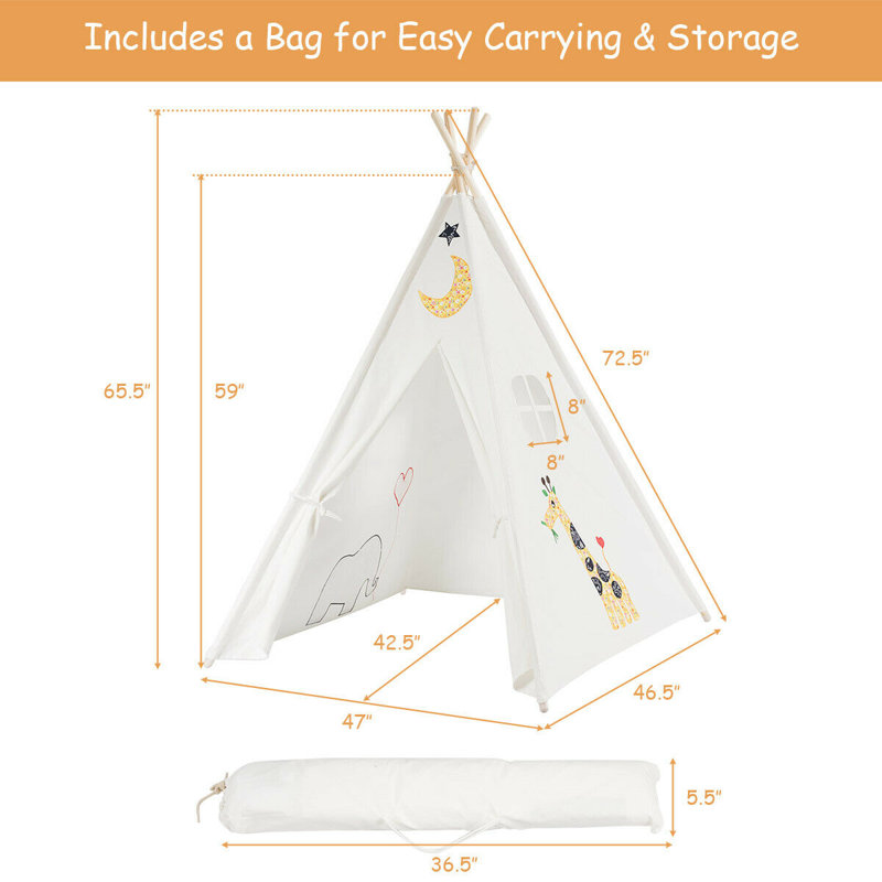 Costway 47'' W x 46.5'' D Indoor / Outdoor Triangular Play Tent