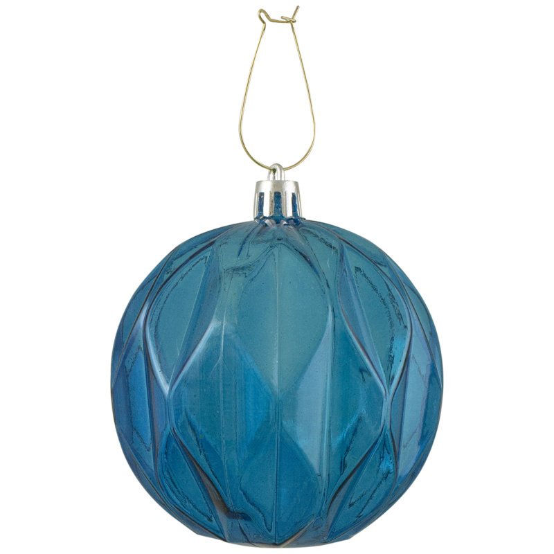 Ornement boule de Noël transparente Rhombus, Bleu