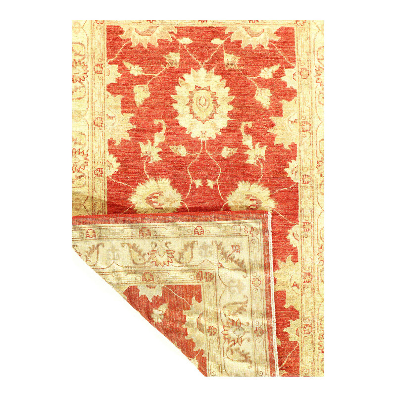 Farahan Wool Oriental Area Rug in Cream/Rust