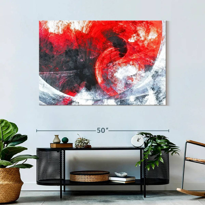 Avery Red Whirlpool Abstract, 32" H x 48" W