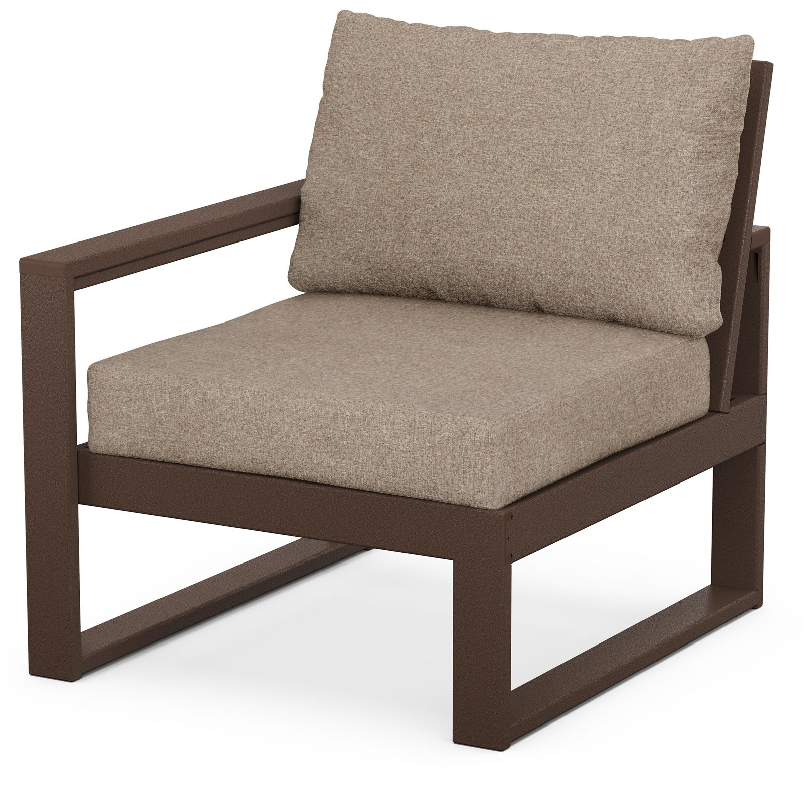 Edge Patio Lounge Chair, Spiced Burlap, Mahogany