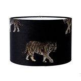58.42cm H x 88.9cm W Velvet Drum Lamp Shade ( Screw On ) in Black