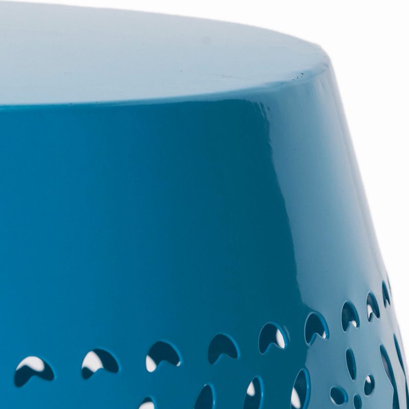Table d'appoint d'extérieur en métal, Bleu