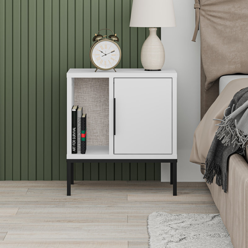 Table de chevet Janie, Blanc