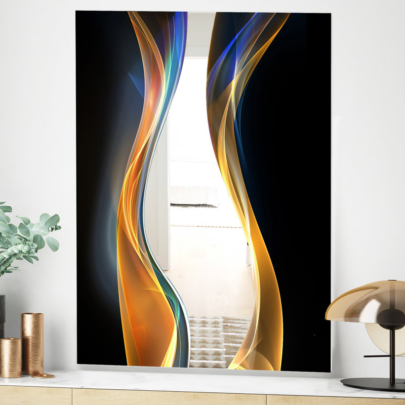 Miroir mural contemporain, vague moderne, H 32 po x l 24 po