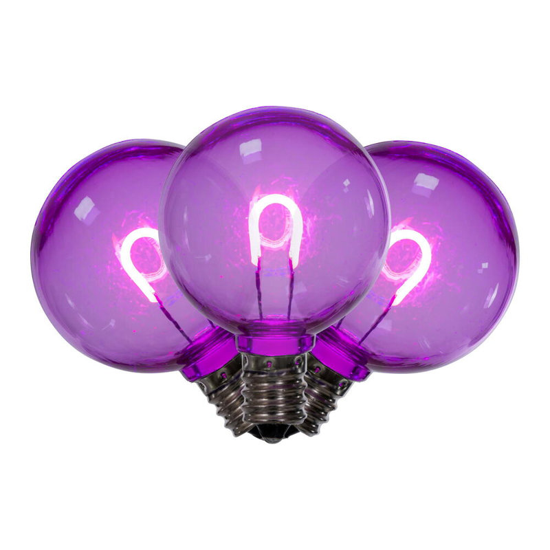 Transparent U-Shaped Filament Bulb, 120V, .6 Watts, 25 Bulbs per bag, Purple, 2.25" H x 1.5" W x 1.5" D
