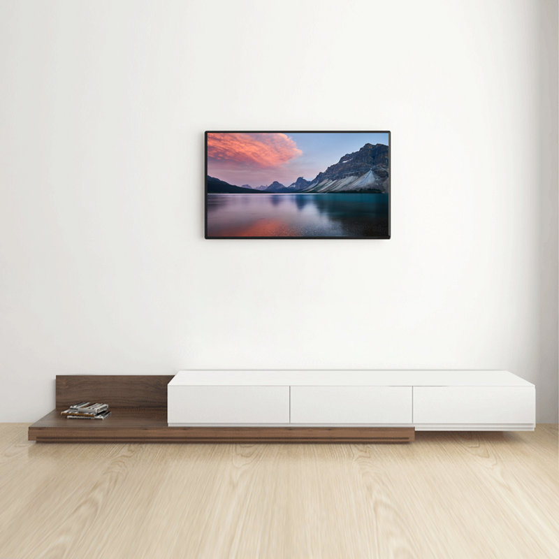  solid wood TV stand, Blanc
