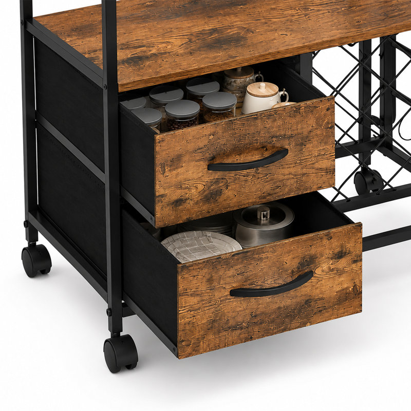 Iron Shelving Unit, Particle Board + Iron, tiger-striped