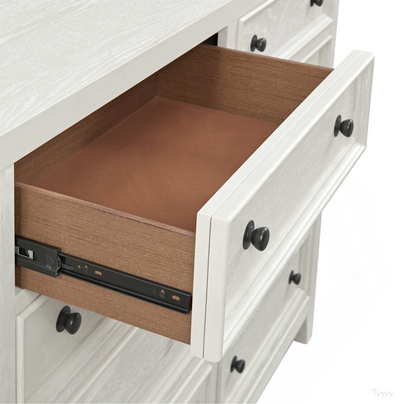 Ebony 8-Drawer Dresser, White