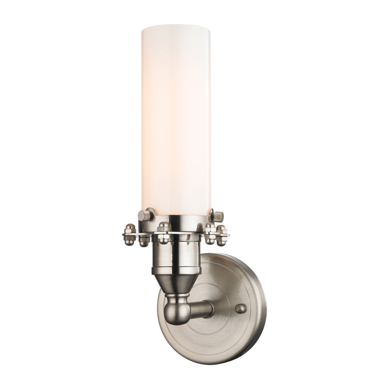 Applique murale 1 lumière Fulton - hauteur 12 po - nickel satiné