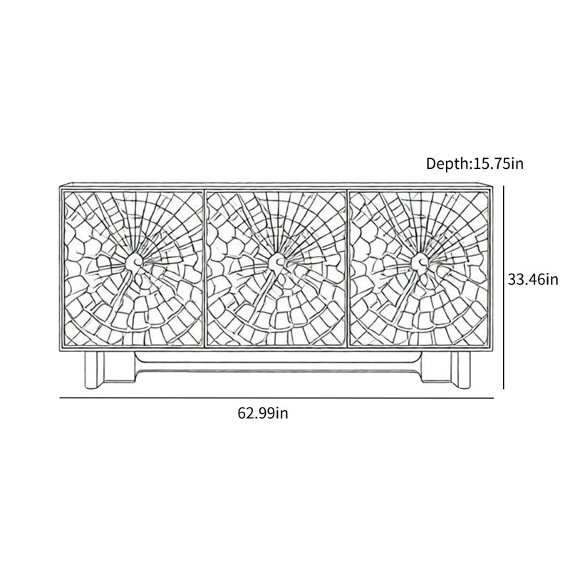 Table buffet en acier inoxydable Shell