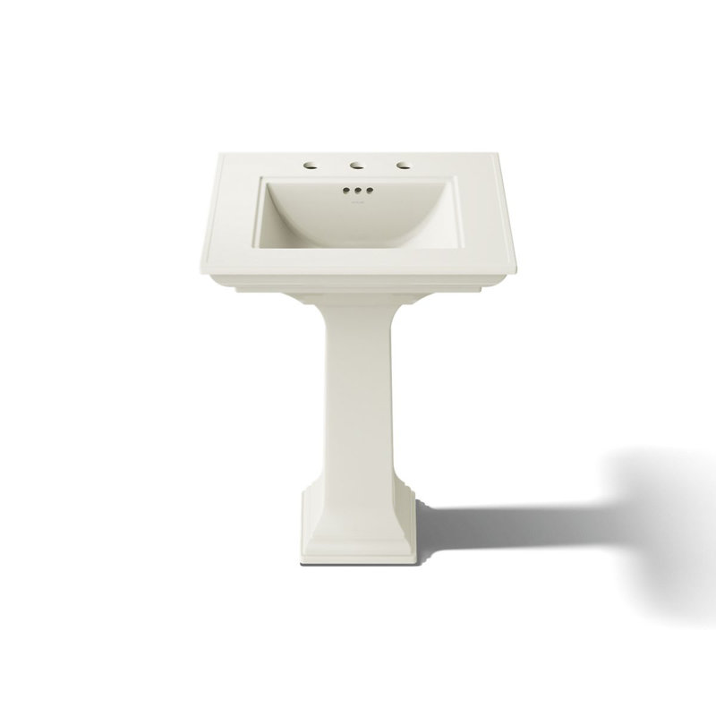 Memoirs® Stately 24" Pedestal Bathroom Sink with 4" Centerset Faucet Holes, Biscuit, 8" Centers, 34.75" H x 20.5" W x 24.5" L