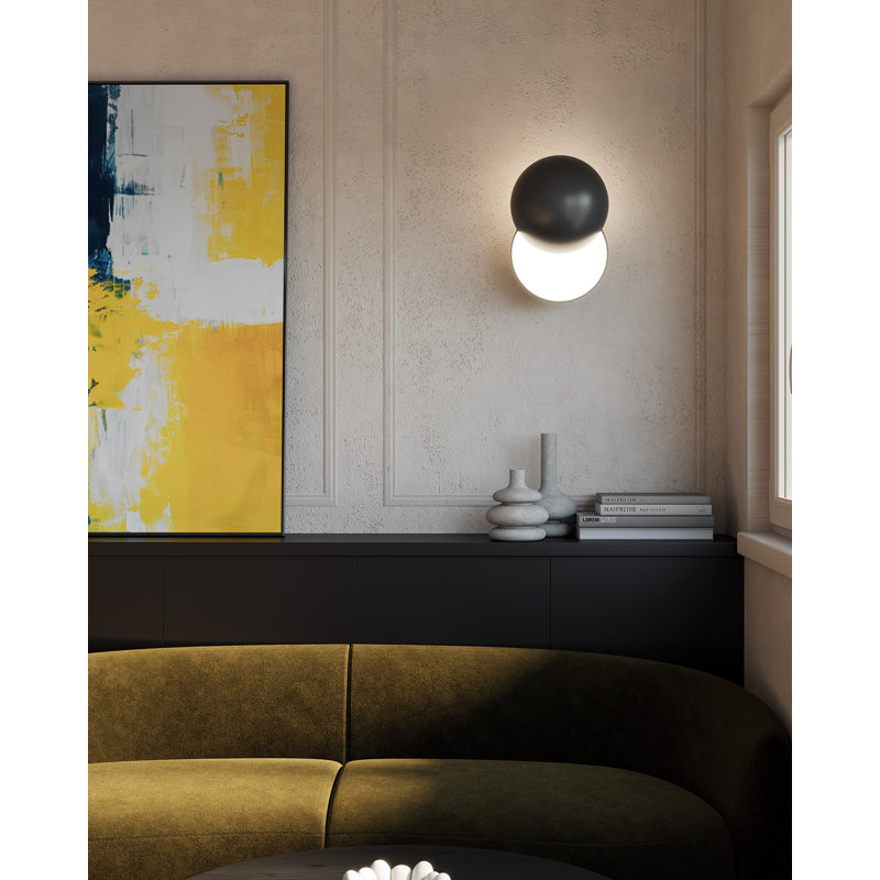 Void 12-in Black dimmable LED Wall Sconce, Matte Black