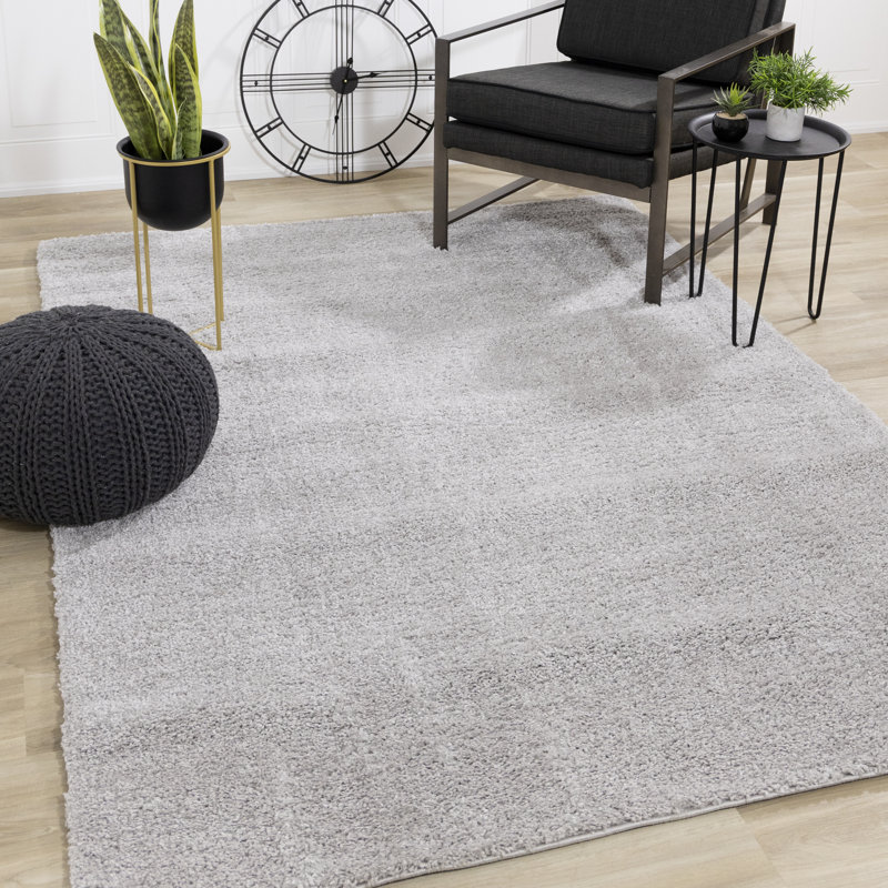 Tapis gris clair à poils longs Hammersmith, Rectangle 7 pi 10 po x 10 pi 6 po