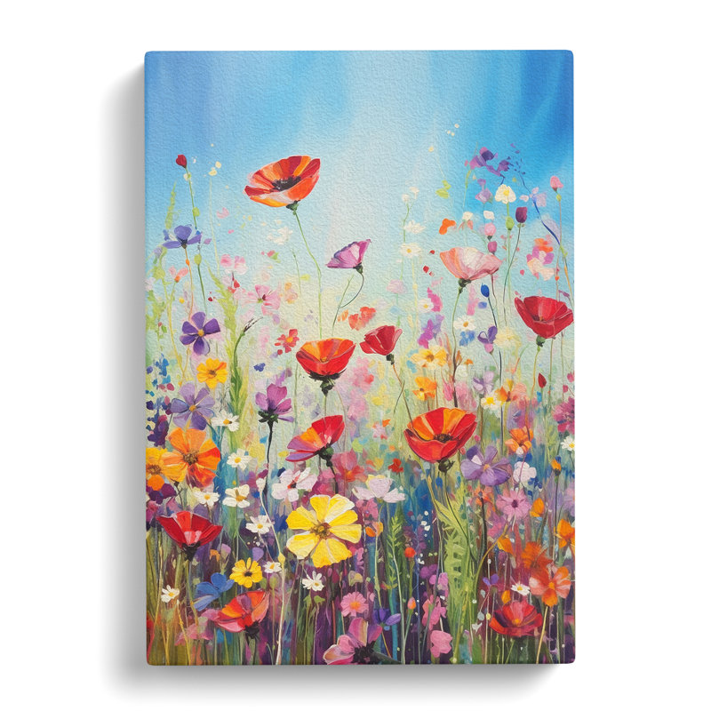 Wildflowers Colour Field No.3 - Wrapped Canvas, 50cm H x 35cm W x 3cm D