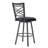 Eniel Swivel Counter or Bar Height Armless Bar Stool in Mineral Finish and Black Faux Leather-1936300847
